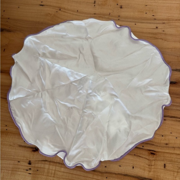 Silk White and Purple trimmed silk pocket square by Edward Armah - Picture 1 of 2